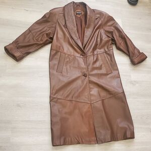 Pelle Pelle Brown Leather Trench Coat